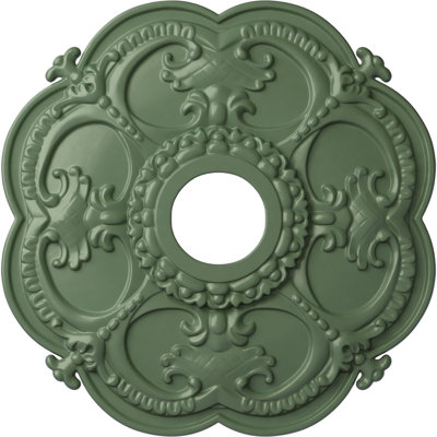 Médaillon de plafond Endalathane Peralta, P 17 3/4 po x P 3 3/4 po x P 1 po (convient aux auvents jusqu'à 4 5/8 po), fini craquelé peint à la main