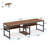 78.74" W Two Person Computer Desk with Bookshelf, Long Double Desk for Home Office-432816230