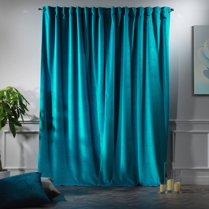 Decorative Double Panel in Matt, Extra Wide X Extra Long, L 52 po x L 95 po, 41 - bleu turquoise