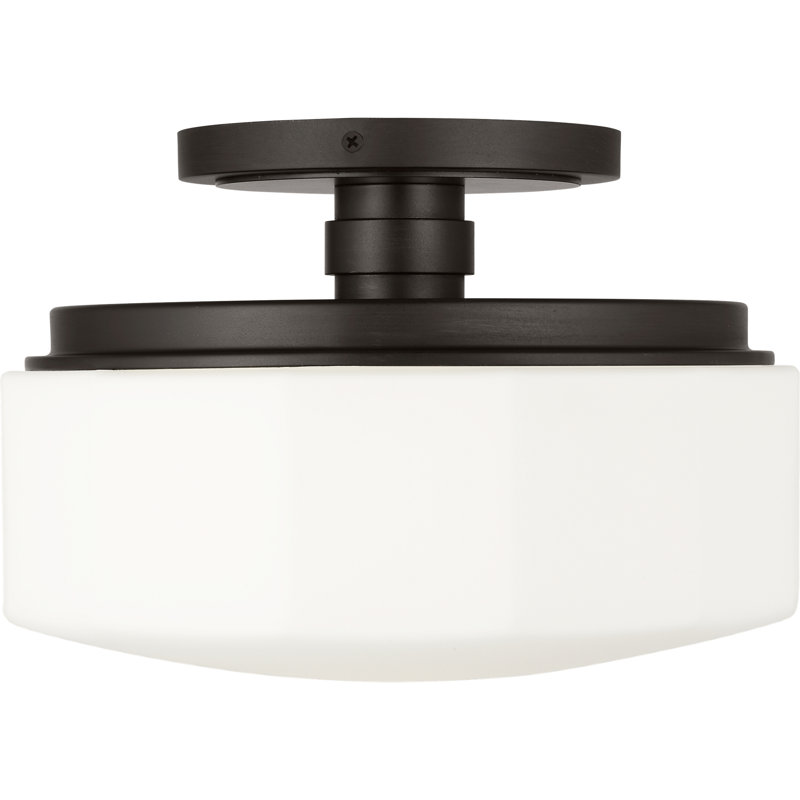 1 - Light Flush Mount, Aged Iron