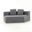 Fauteuil simple gris en molleton Teddy, canapé modulaire compressé avec siège large et trois coussins de dossier, support tout en mousse, fauteuil confortable pour le salon, le dortoir, les enfants et les animaux de compagnie-285250795