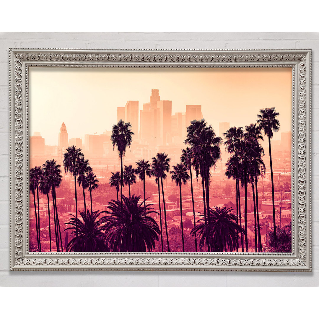 City Through The Palm Trees - Einzelne Bilderrahmen Kunstdrucke