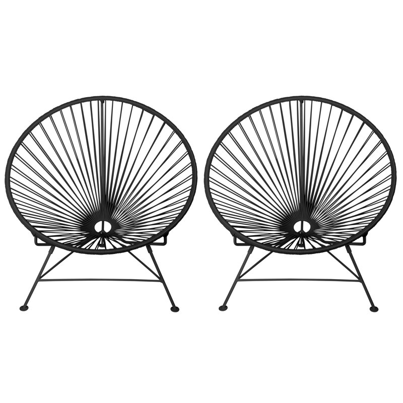 Innit Indoor/Outdoor Handmade Lounge Chairs, Black