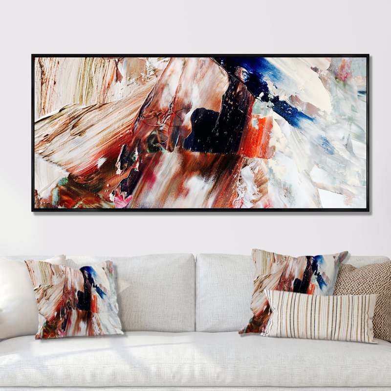 Colorfor Abstract Strokes, peinture sur toile, Cadre noir, L 12 po x H 8 po