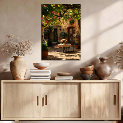 Sun-Drenched Italian Patio Canvas Wall Art