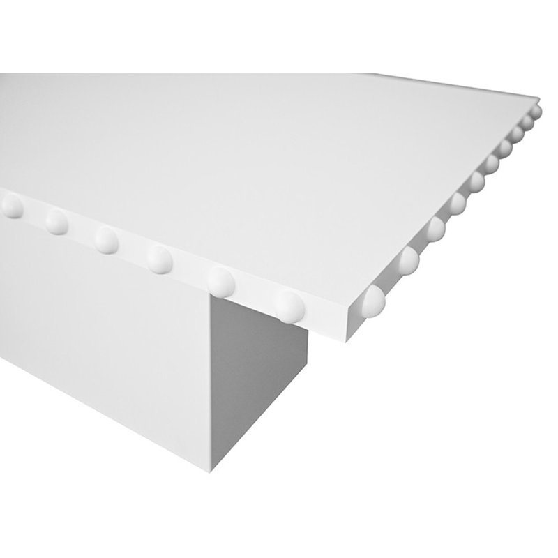 Rectangle Oak Pedestal Dining Table, Matte White