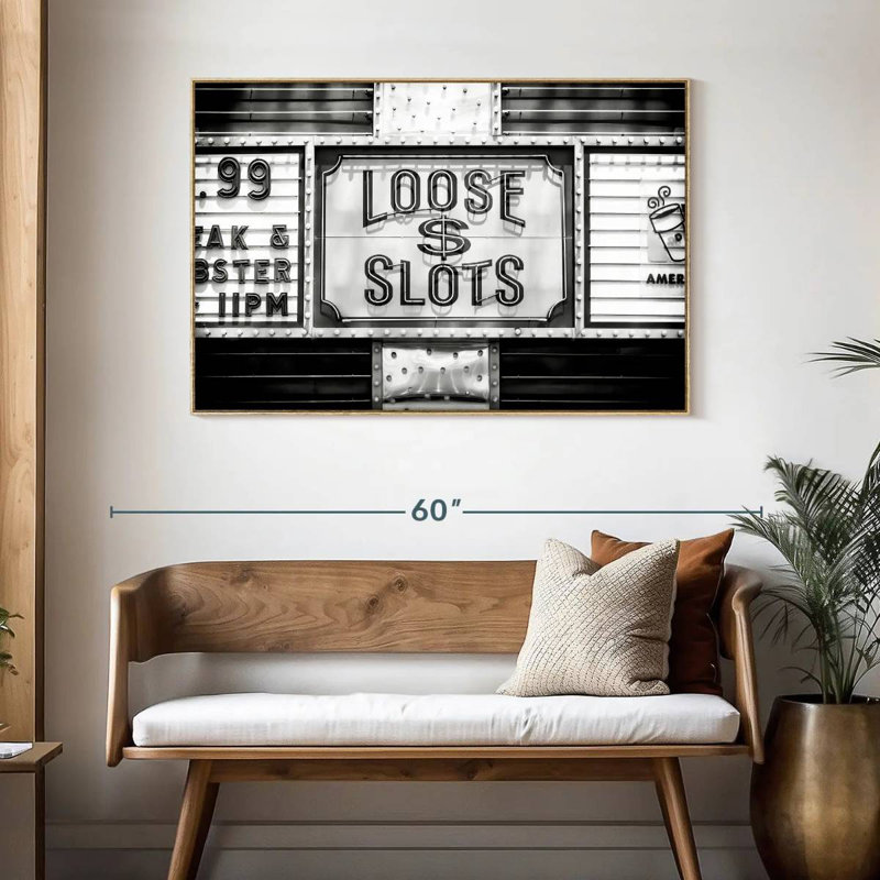 Loose Dollar Machines à sous, Cadre flottant en bois naturel, 46 po x 31 po