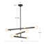 Reese 48-in Urban Bronze Dimmable LED Chandelier with Amber Glass-793185762