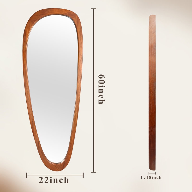 Miroir d'appoint mural Asymmetric, Brun, 60 po x 22 po