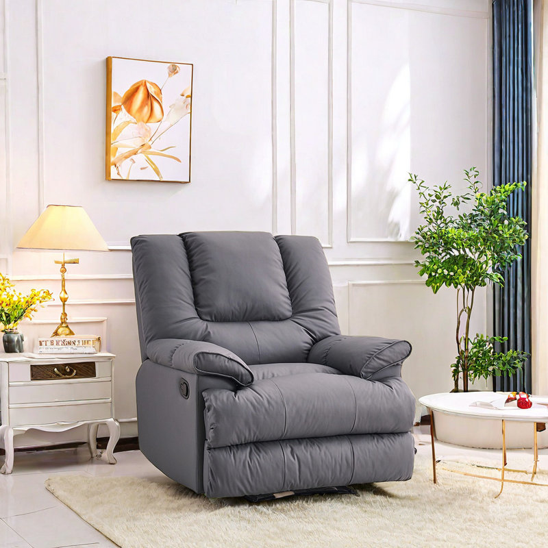 Fauteuil inclinable pivotant en similicuir Noletta, Gris