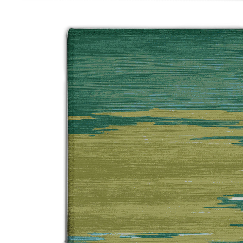 Tapis intérieur et extérieur vert Watercolor, Rectangle 4pi x 6 pi