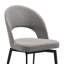 Ensemble de salle à manger à piédestal moderne 5 pièces avec plateau en pierre et chaises en tissu gris Ervand