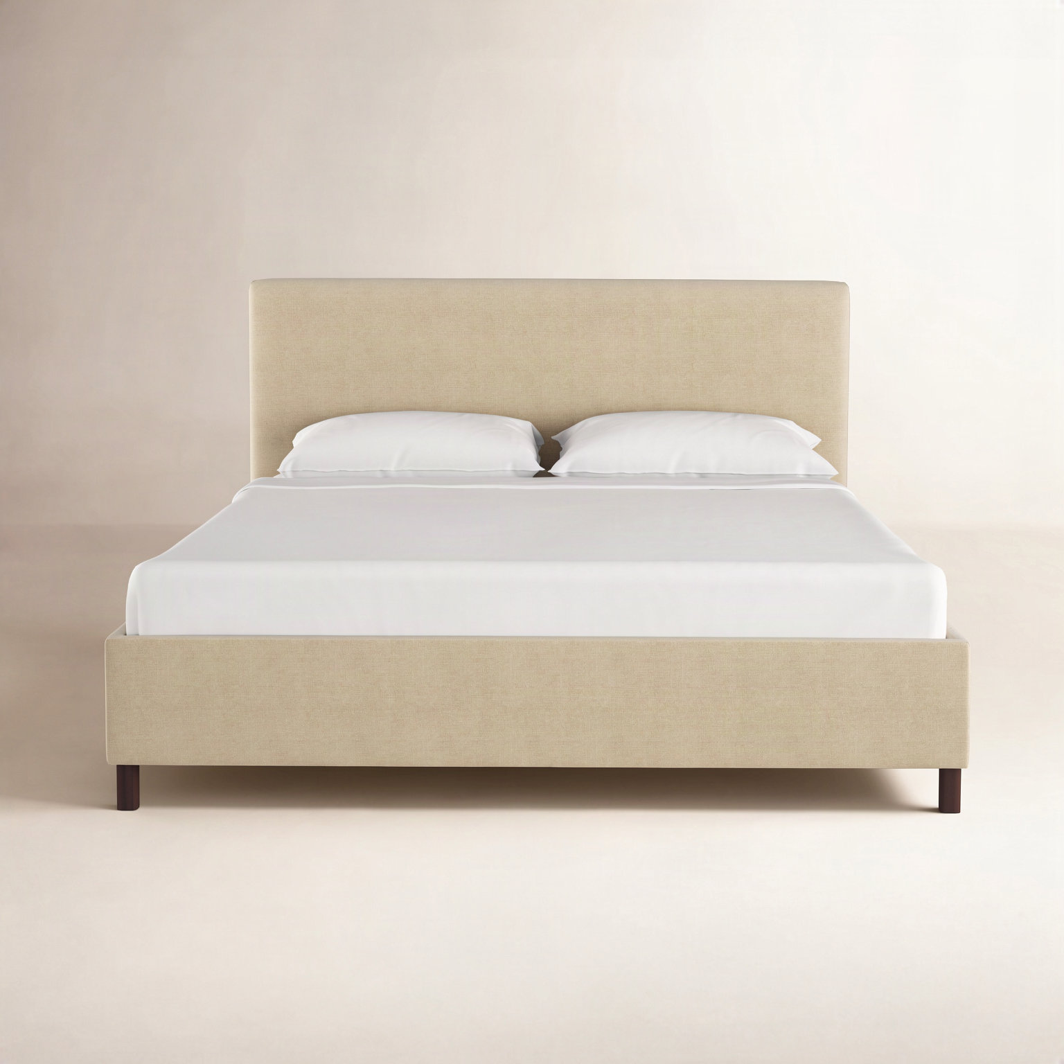 Eisley Cotton Upholstered Bed, Queen, Classic Sandstone Linen