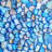 Coryell Blue Seashell Mosaic Wall Art with Champagne Frame - Handcrafted Square Coastal Wall Decor, 19.62"x19.62"