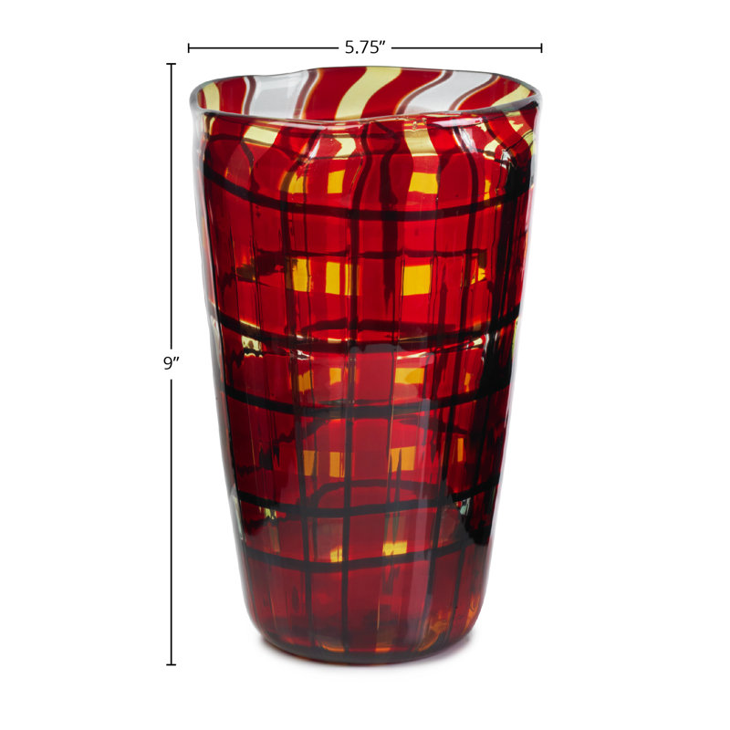 Tartan Glass Vase