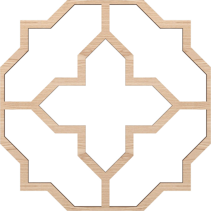 Charpente de plafond décorative Laird, Chêne rouge, H 33 po x l 33 po x P 0,375 po
