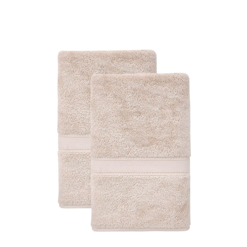 Ensemble de deux draps de bain en coton turc brun 40" x 60"