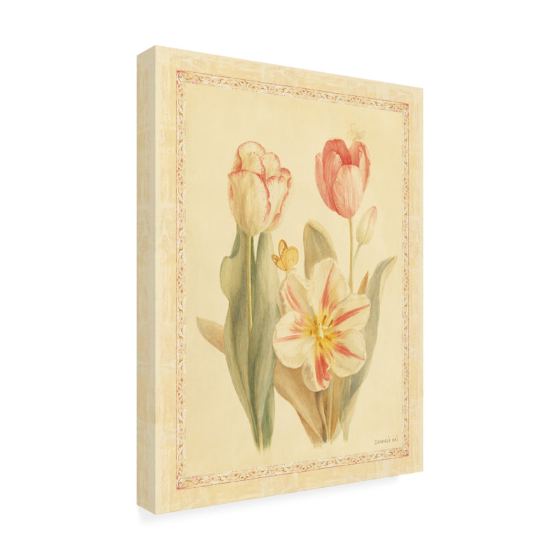 "Tulipe et papillons I", H 24 po x l 18 po
