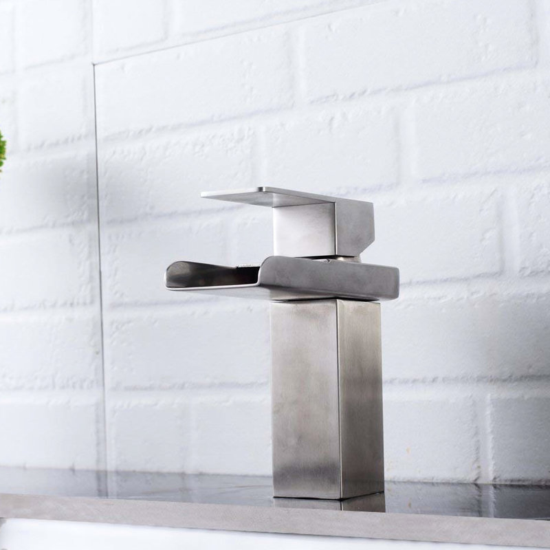 Elegant Bathroom Faucet Option - Single Hole, Handle, Brushed Nickel Modern