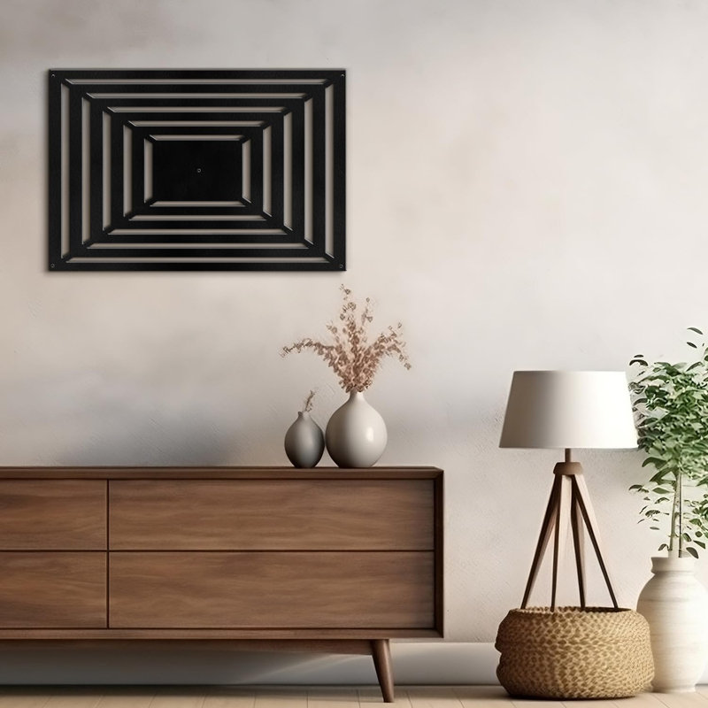 Décoration murale en métal, H 15 po x l 30 po x P 0,05 po, Noir