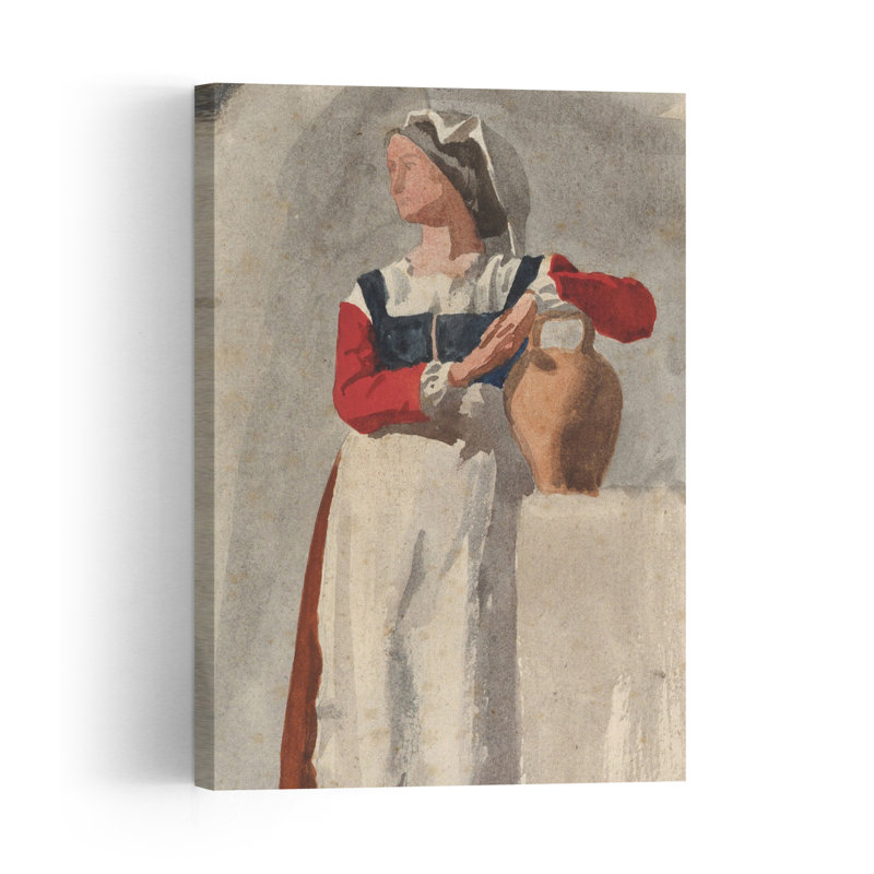 Femme italienne, vers 1856-1857, estampe d'art mural impressionniste traditionnelle et contemporaine, H 24 po x l 16 po