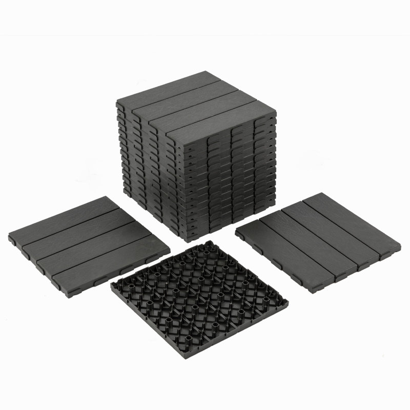 GUANGZHOU HEMUJIAJUYONGPIN YOUXIANZERENGONGSI 30 cm L x 30 cm W Plastic Tile, Grey