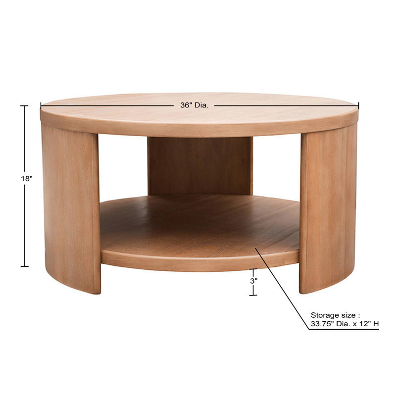 Skye Round Coffee Table With Shelf