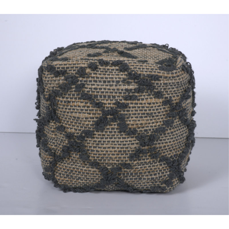Pouf carré Poncho, gris anthracite