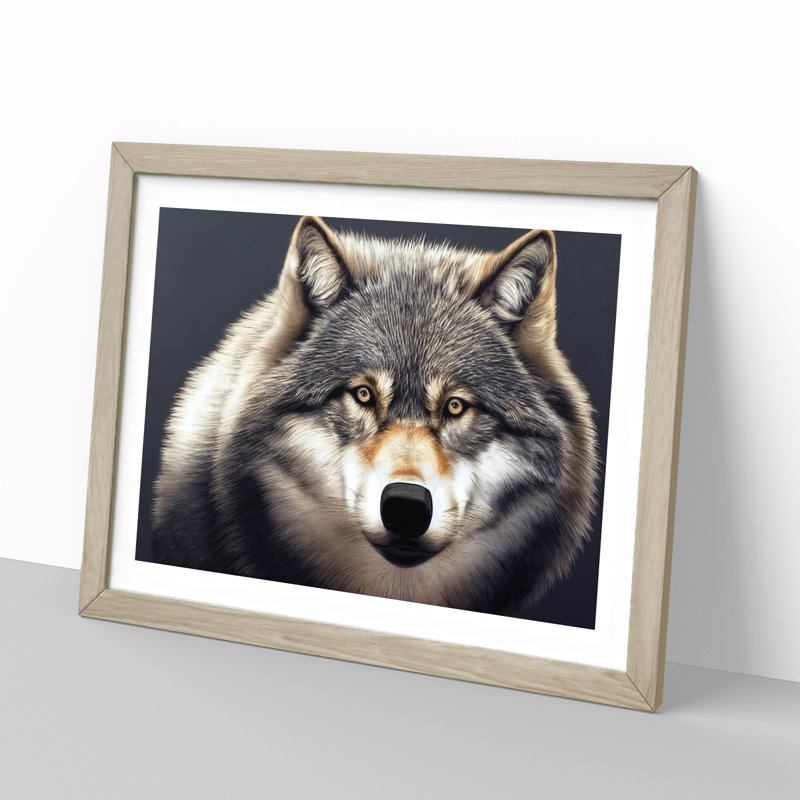 Inspirational Wolf - Framed Print, 34cm H x 46cm W x 2cm D, Oak Framed