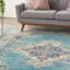 Tapis oriental bleu clair / ivoire Abbate-1360663370