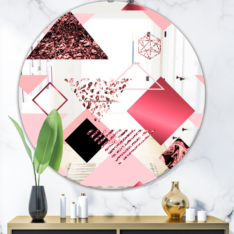 Miroir décoratif triangulaire Spacy Spheres, H 23,6 po x l 23,6 po