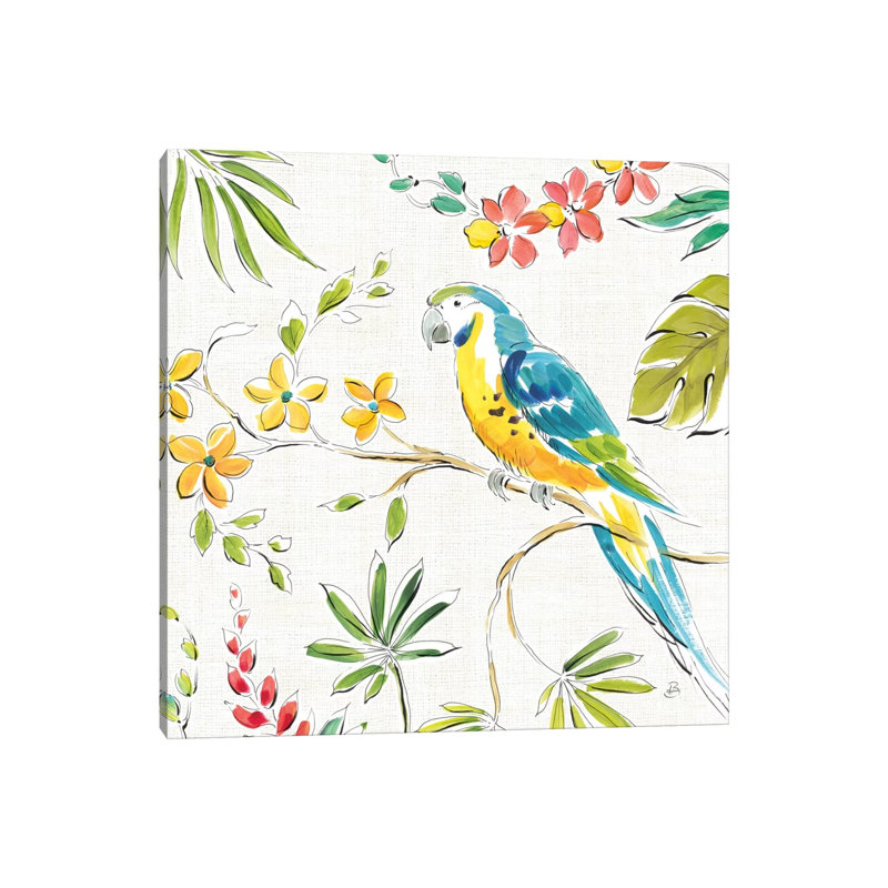 Tropical Oasis, White IV 1 Piece Wrapped Canvas Wall Art, 66.04 cm H  x 66.04 cm W