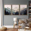 Sun Mountain Landscape "Abstract Neutral Forest Artwork, Simple Modern Minimalist Wall Pictures, Large Framed Canvas Giclee Print 3 Pieces Wall Art"-75848174-75848177-119460501