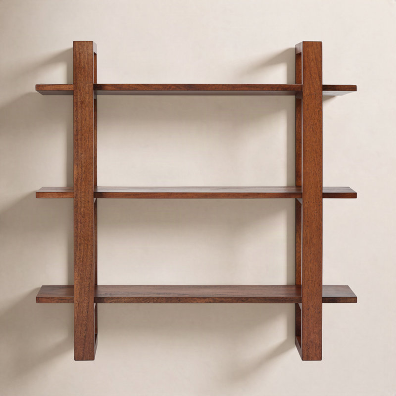 Tablette en bois massif Sufjan Mango, Noyer