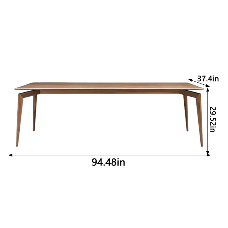 Walnut Solid Wood Dining Table, 37.4" W x 94.48" L