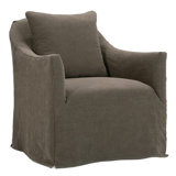 Mocha Noel Slipcovered Swivel Chair