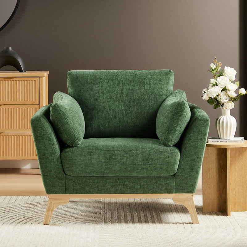 Lodell 41.7'' Wide Armchair, Green Chenille