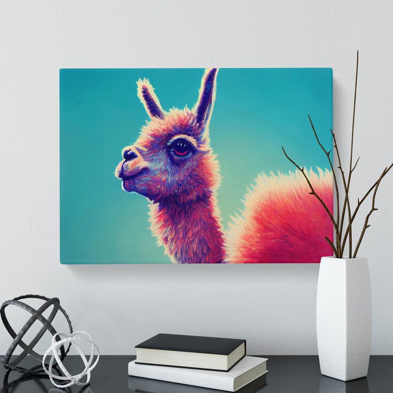 Llama In Colour Vol.2 - Wrapped Canvas, 40cm H x 60cm W x 3cm D