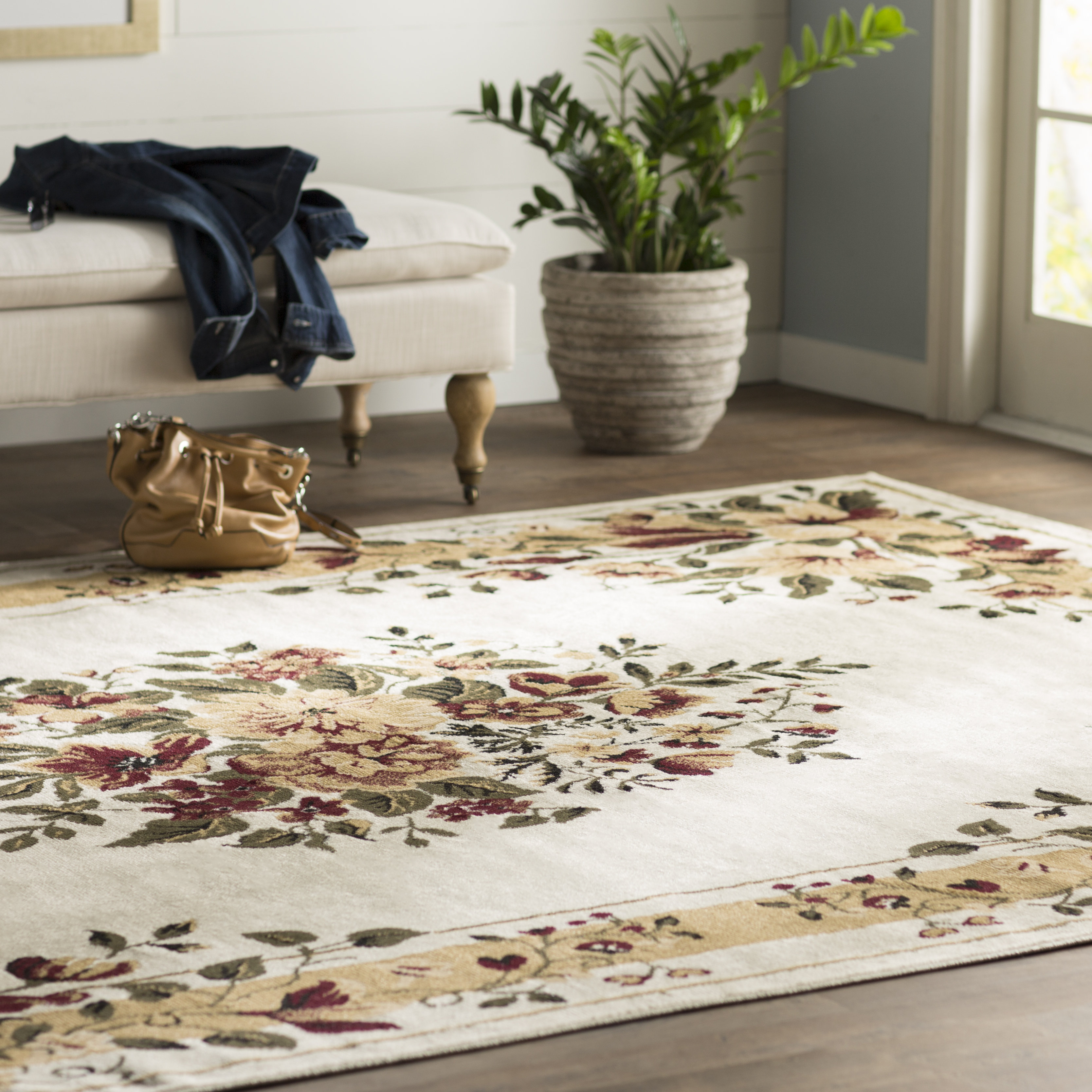 Laurel Foundry Modern Farmhouse® Gossard Floral Ivory Area Rug ...