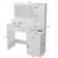 Coiffeuse blanche avec tiroirs et armoire de rangement pour une organisation efficace du maquillage
