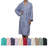 Cotton Terry Cloth Mid-Calf Bathrobe with Pockets-1811908973-1811908978