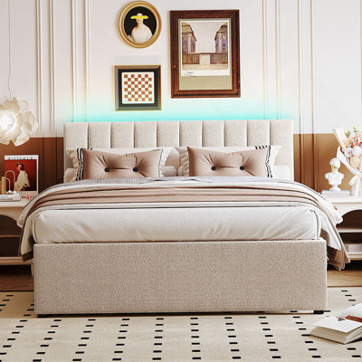 Lit plateforme tapissier Teddy