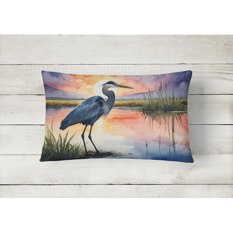 Coussin Blue Heron, Rectangle H 12 po x l 16 po