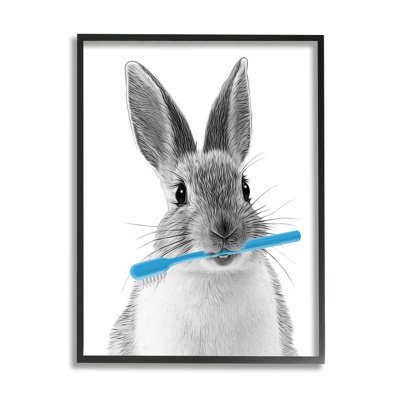 " Bunny Toothbrush Bathroom Animal " by Annalisa Latella