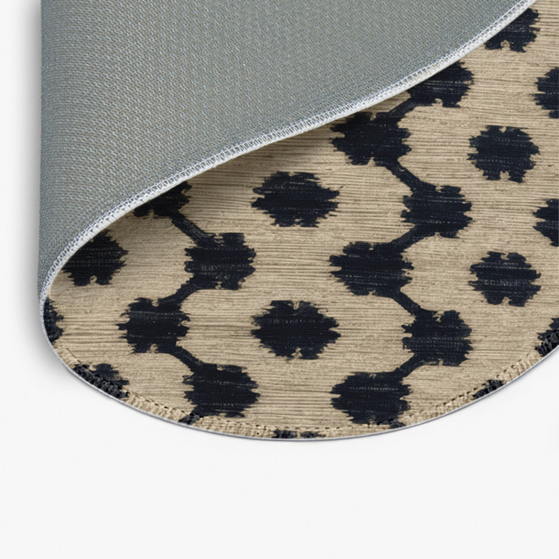 ArtDeco Brown Indoor and Outdoor Area Rug, Round 5'