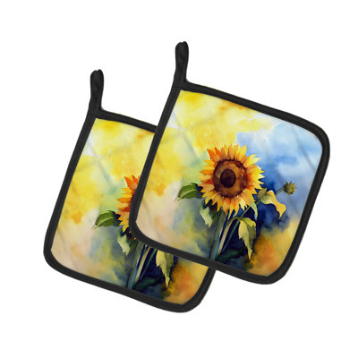 Caroline's Treasures Floral Polyester Potholder Set