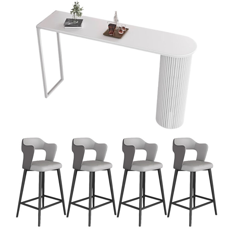 Table de bar moderne et simple, 41,3 x L 62,9 po x l 15,7 po, Gris