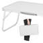 Table basse pliante portative 22,8 po x l 11,8 po, blanc intérieur / extérieur pour lit, plage et camping