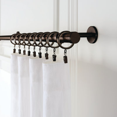 Cambria Designer Series Premium 1-1/8 in Larger Dia. Non-Adjustable Curtain Rod and Designer Brackets
