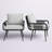 Andover All-Weather Outdoor 29" H Rope Chairs with Light Gray Cushions, Set of Two